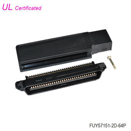 Tipo que prensa conector de Pin Centronics Connector Male IDC del negro 64 con la cubierta plástica