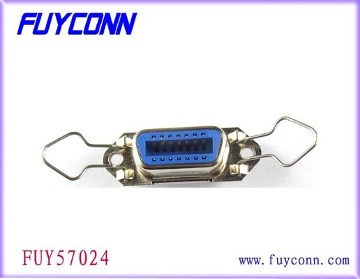 negro azabache de 2.16m m/azul 50 Pin Centronic Solder Female Connector con el clip de la fianza