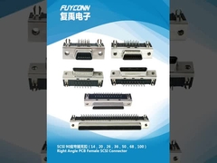 Conector de ángulo recto de PCB SCSI 14pin 20pi 26pin 36pin 50pin 68pin 100pin Conector MDR femenino