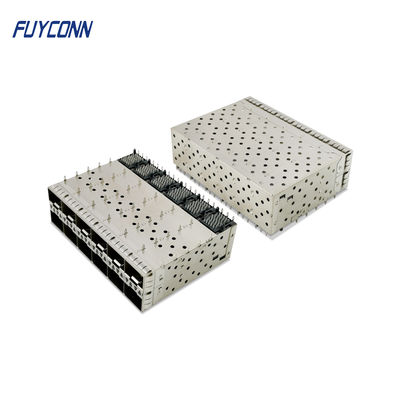 240 Pin SFP+ Fiber Optic Connector 2x6 Dual Port with Light Pipe