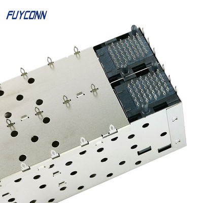 80Pin 2x2 Dual Port SFP Connector Female Press-Fit Nickel Silver