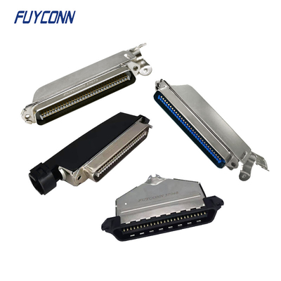 Tipo varón centronics del enchufe de IDC del conector 50pin 64pin con la capilla del metal
