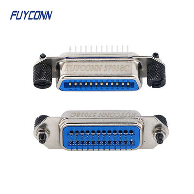 PWB vertical 2.16m m del conector centronics del varón 24pin IEEE488 con los tornillos negros
