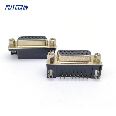 conector femenino del PWB del receptáculo D-sub de ángulo recto de los conectores 15P (8.08m m)