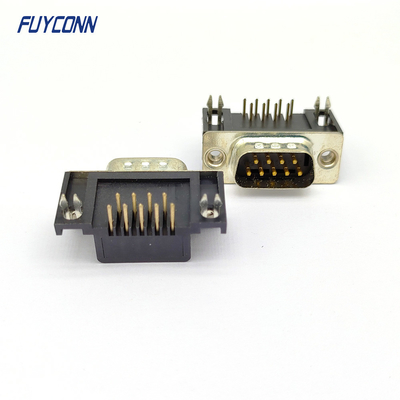 9 conector D-sub del DB de la manera de los conectores 9 de Pin Right Angle Male (8.08m m)