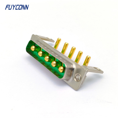 conector de poder más elevado 5w5, conector D-sub masculino de ángulo recto de la soldadura