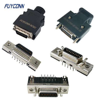PBT aislamiento SCSI MDR conector Hombre / mujer 1.27mm Pitch 20pin