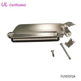 32 pares 64 del conector que prensa de Pin Centronics Connector Male IDC con la vivienda del metal de 45 grados