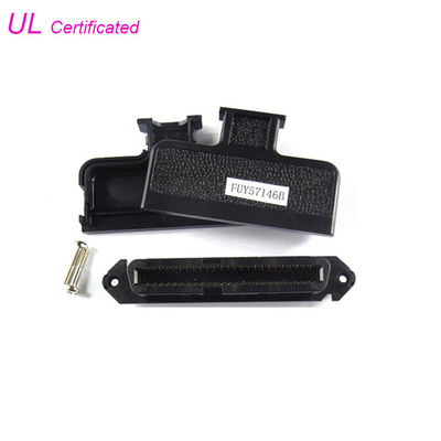 tipo femenino de Centronic 50 Pin Connector IDC del Telco de la echada de 2.16m m 25 pares del conector con la cubierta plástica del negro de 180 grados