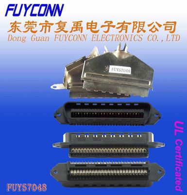 Centronics 25 empareja el perno del conector 50 del enchufe masculino de IDC cubierta del metal de 180 grados