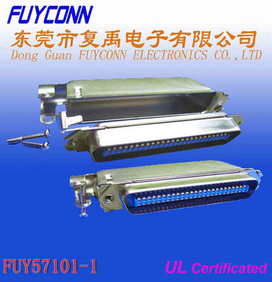 Soldadura 50 Pin Centronic Ribbon Cable Connector de DDK con la cubierta del metal