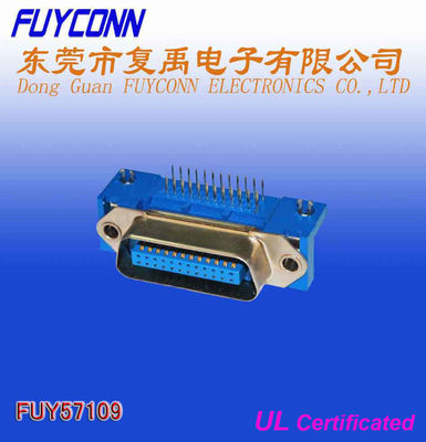 DDK 14 24 36 50 echadas de ángulo recto del conector macho 2.16m m del PWB de Pin Centronic