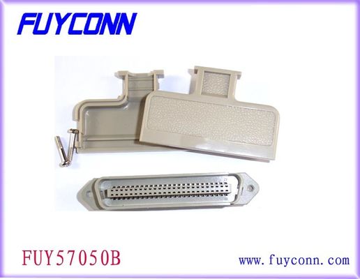 Conector del jefe de 50 Pin Centronics Connector Male Plug con la cubierta plástica de la forma de T