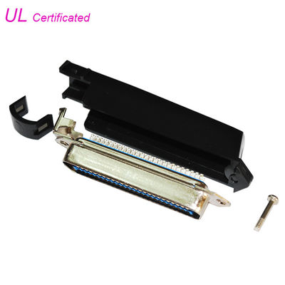 25 pares que prensan el tipo 50 conector del enchufe masculino de la soldadura de la manera con cubierta plástica de 90 grados