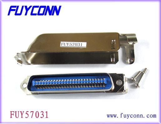 Conector de 50 Pin Male Centronic Solder Pin con la capilla del metal de 90 grados