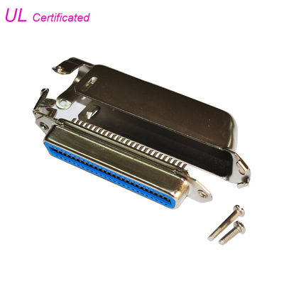 Hembra 50 Pin Centronics Connector Solder Type de 57 series del NC con la salida del cable de 90 grados