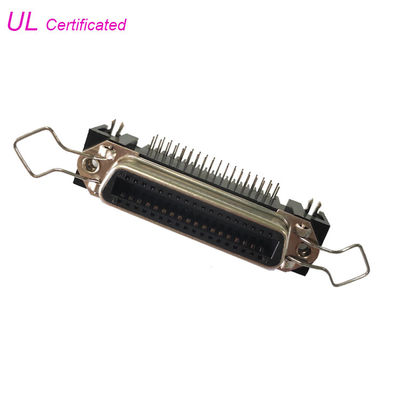 conectores femeninos de ángulo recto del receptáculo del PWB de 14 24 36 50 Pin Centronic con el clip de la fianza y la cerradura del tablero
