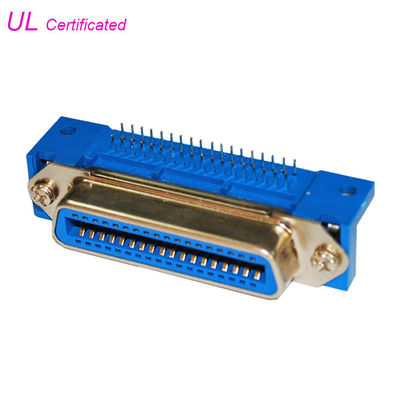 Conector hembra de ángulo recto del PWB del conector pin de DDK Centronics 36 para la impresora