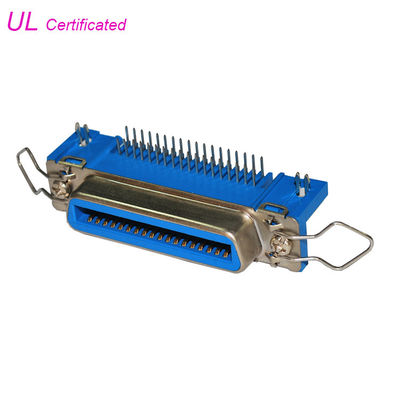 Conector de ángulo recto del PWB de Centronics 36 Pin Connector 50pin 24pin 14pin del campeón con el cierre de la primavera