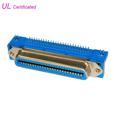 Echada de ángulo recto del conector 2.16m m del campeón del PWB de Pin Centronics Connector de la hembra 50 de PBT