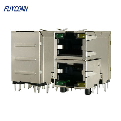 2x1 2 vira el conector hembra del Pin hacia el lado de babor RJ45 de la luz 16 del LED para la red