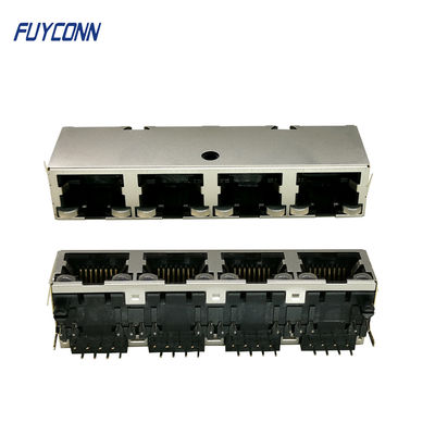 1x4 vira PWB RJ45 Jack Connector modular de 4*8P hacia el lado de babor 32 Pin Female Socket