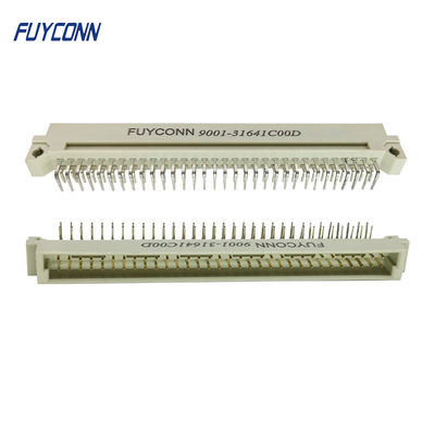 64Pin conector euro de ángulo recto del enchufe masculino del PWB de las filas del conector 2 del estruendo 41612