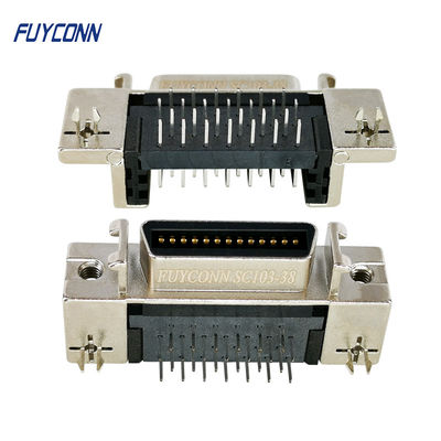 Tipo del PWB de SCSI 26 Pin Connector Female Right Angle con el cinc Shell de la cerradura del tablero