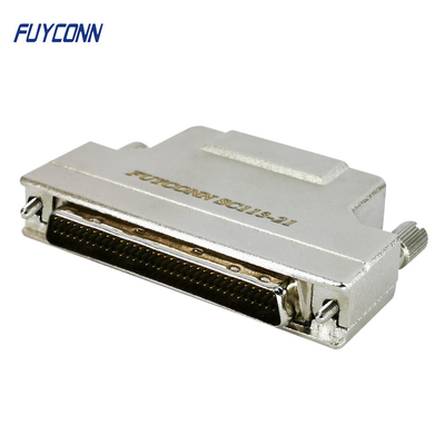 conector masculino de la taza MDR de la soldadura del conector de 50Pin SCSI con la capilla del metal